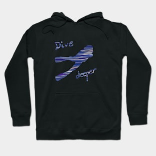 dive deeper black and white minimal sketch Hoodie